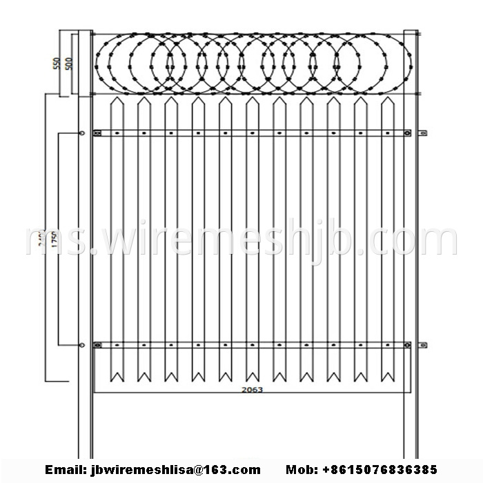 Powder Coated Palisade Fence Panels